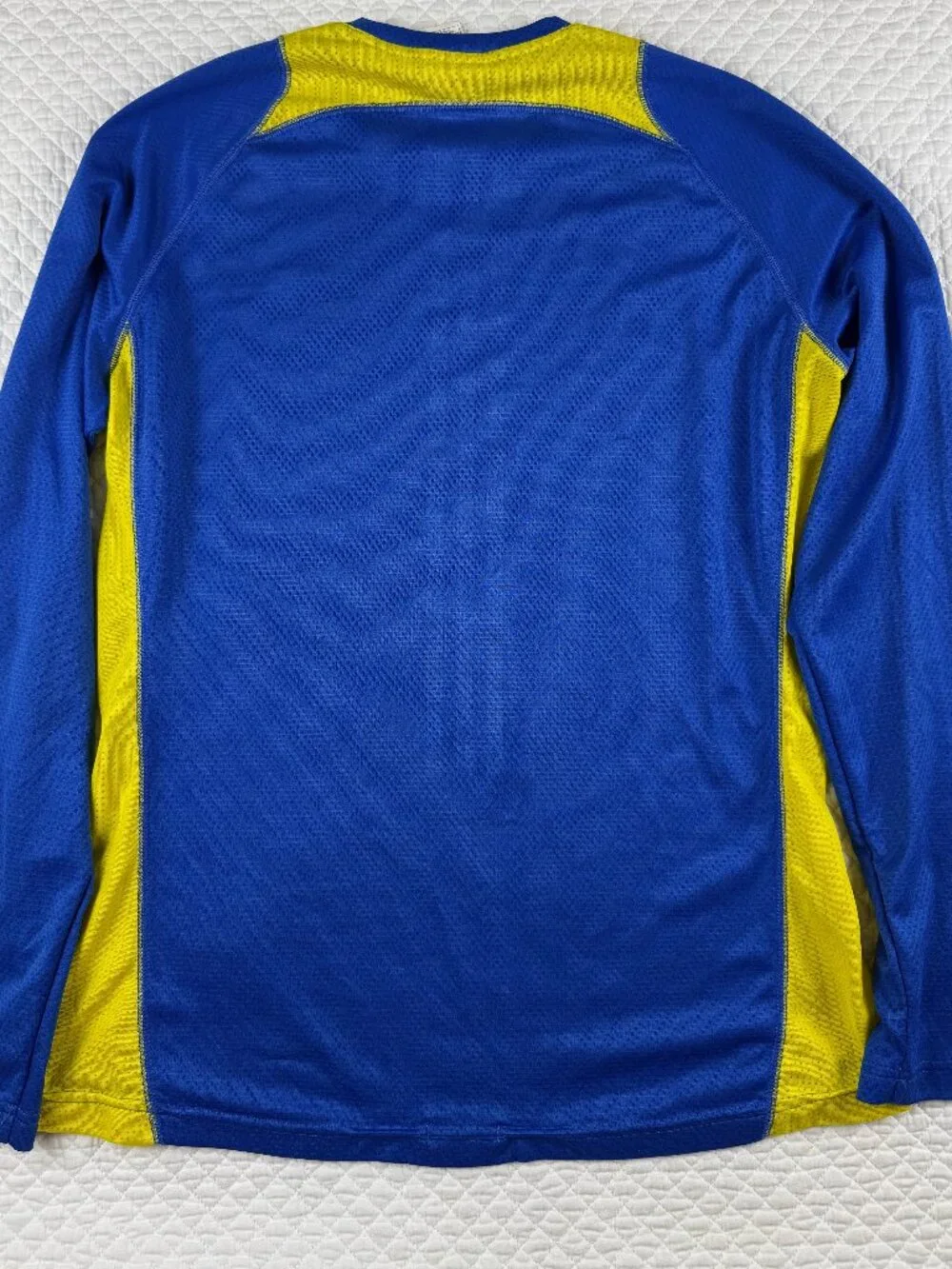 Adidas Response 2012 Boston Marathon Long Sleeve Shirt Blue Yellow Men's Size M